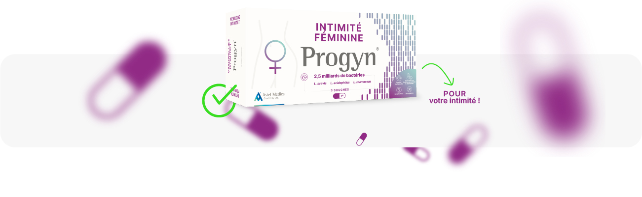 Le compl&eacute;ment alimentaire naturel Progyn&reg; a &eacute;t&eacute; d&eacute;velopp&eacute;  pour accompagner le bien-&ecirc;tre intime f&eacute;minin.